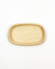 wood rectangular dish on a white background