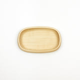 wood rectangular dish on a white background