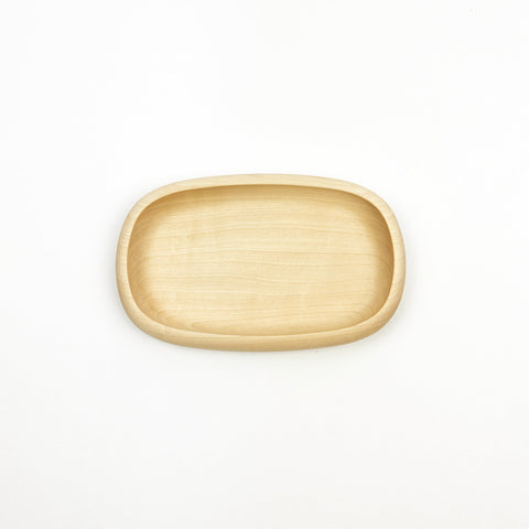 wood rectangular dish on a white background