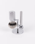 Shaving brush and stand on a white background
