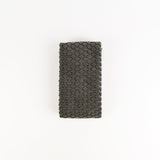 Dark gray textured fabric on a white background