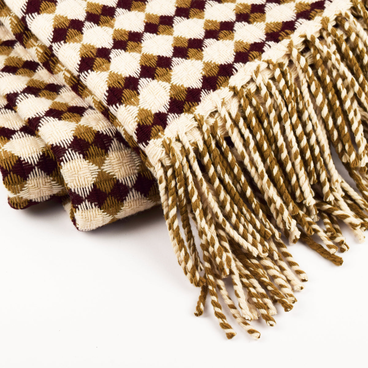 Burel Mountain Originals Blanket - Azuelo Multi - Wine &amp; Camel
