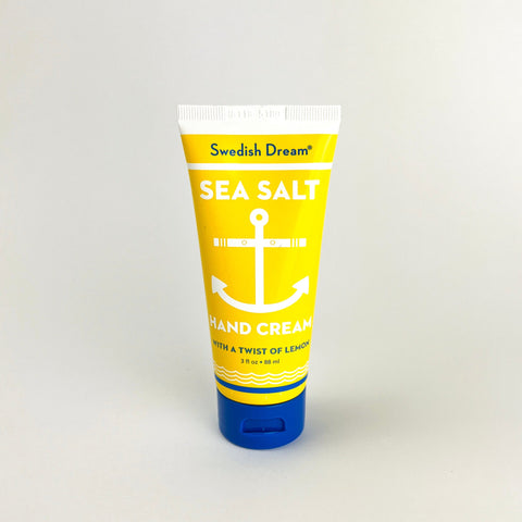 Tube of Swedish Dream Sea Salt Hand Cream on a white background