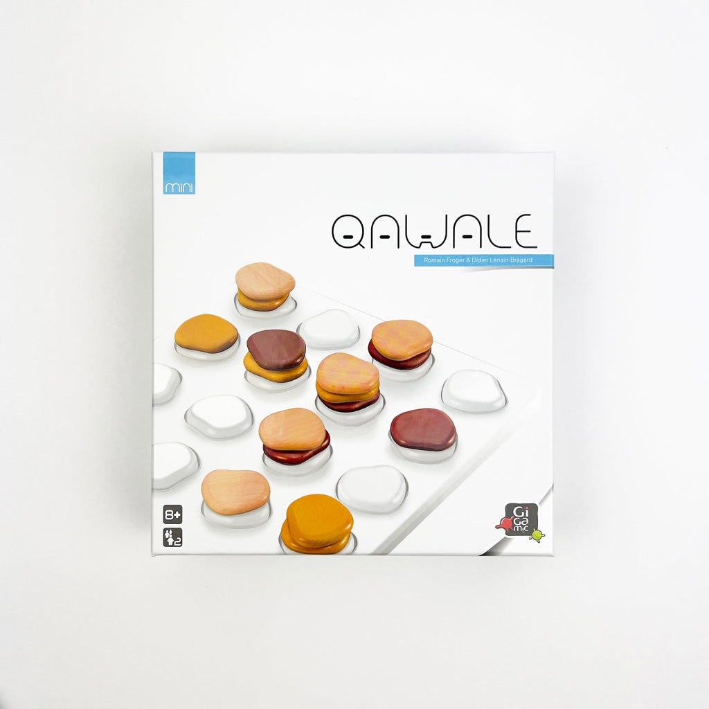 Qawale mini board game packaging on a white background