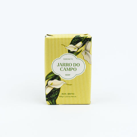 Jarro do Campo soap packaging with green leaves design on a white background