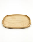 Wooden tray on a white background