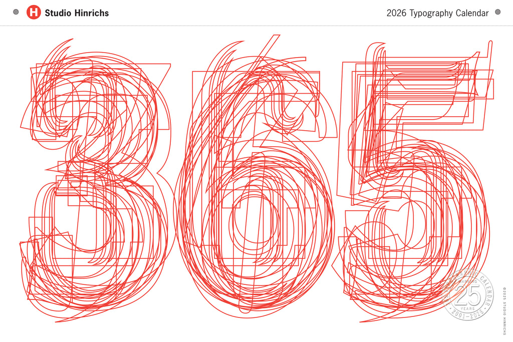 2026 Typography Giant Wall Calendar by Studio Hinrichs