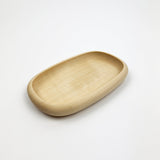 wood oval tray on a white background
