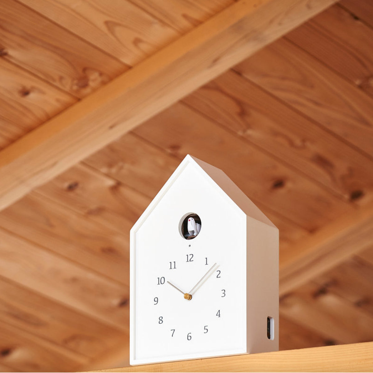 Birdhouse Clock - White
