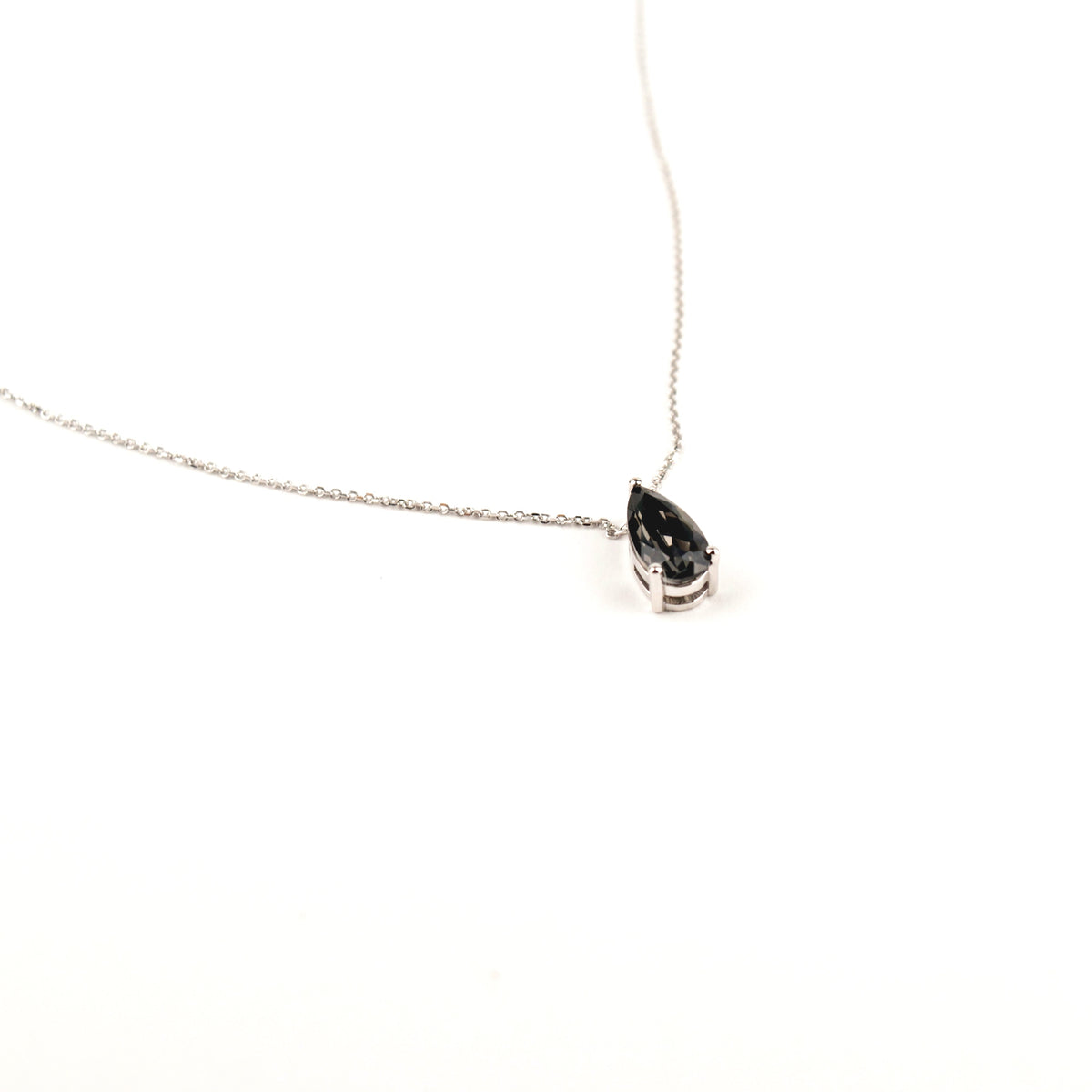 Suzanne Kalan - 14k Gold Pear Drop Necklace - Black Night Quartz