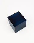 Blue square box with a lid on a white background