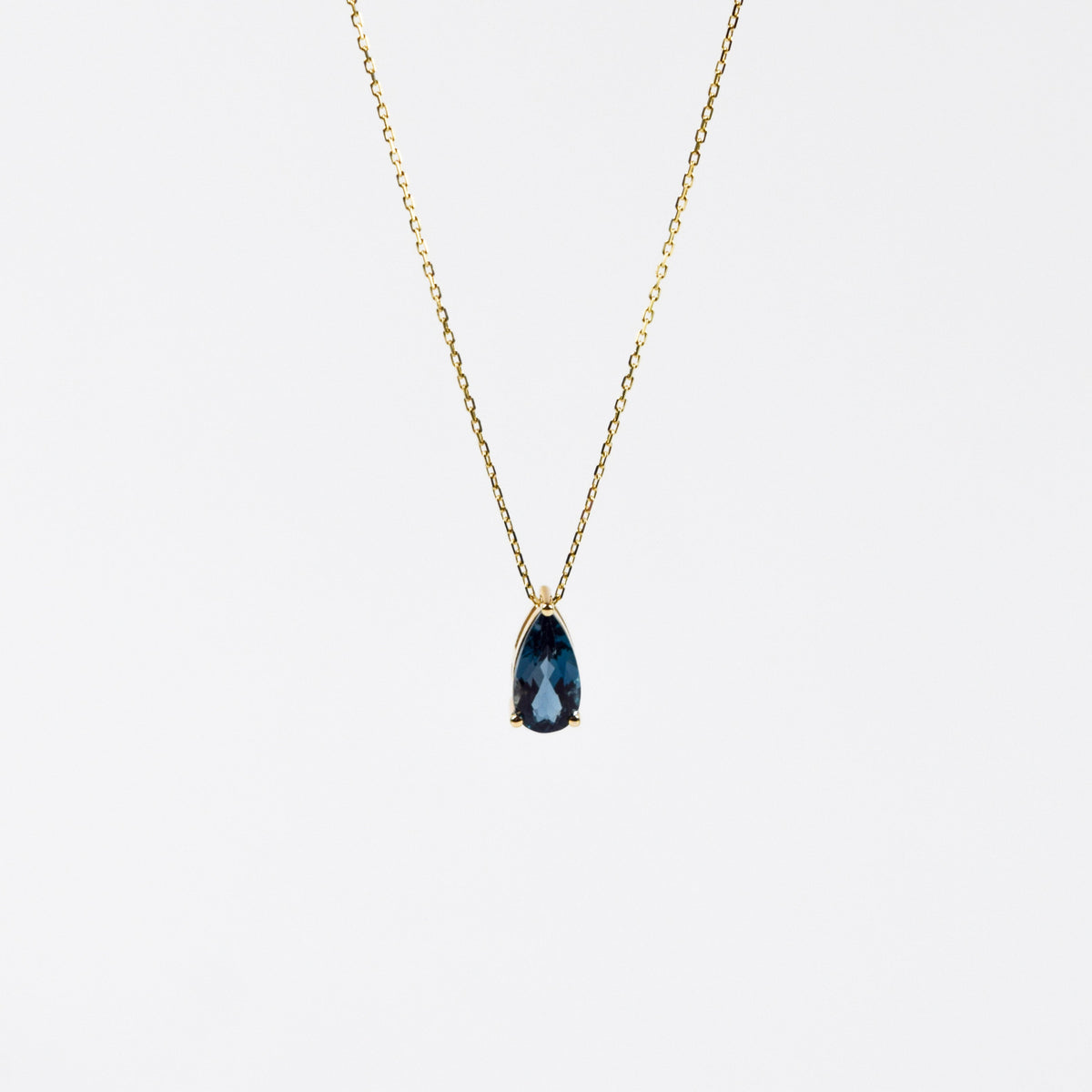 Suzanne Kalan - 14k Gold Pear Drop Necklace - London Blue Topaz