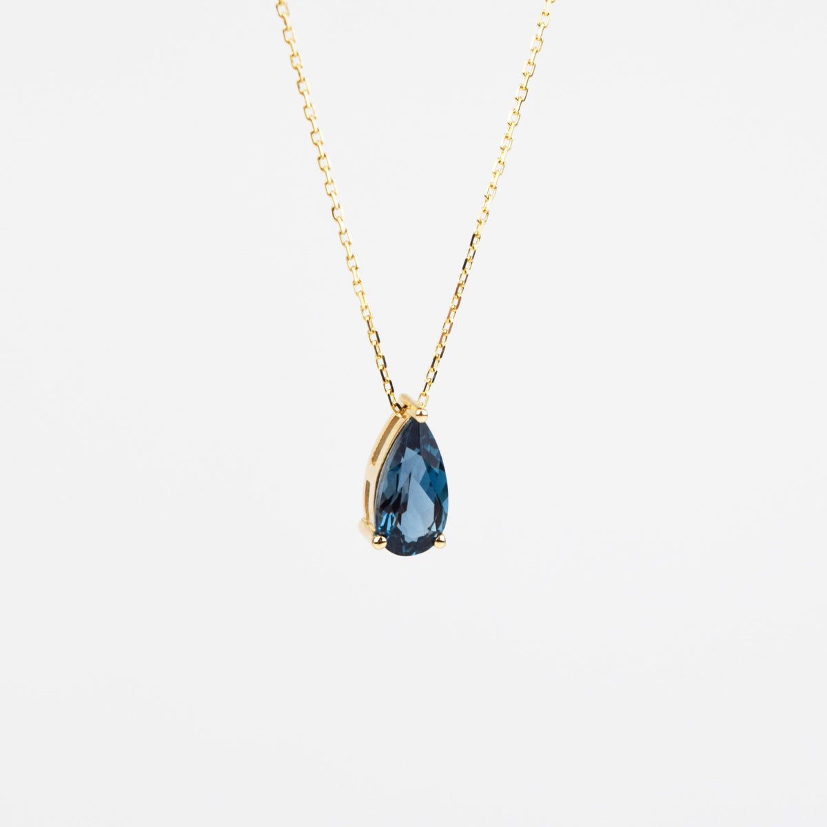 Suzanne Kalan - 14k Gold Pear Drop Necklace - London Blue Topaz
