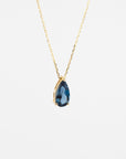 Suzanne Kalan - 14k Gold Pear Drop Necklace - London Blue Topaz