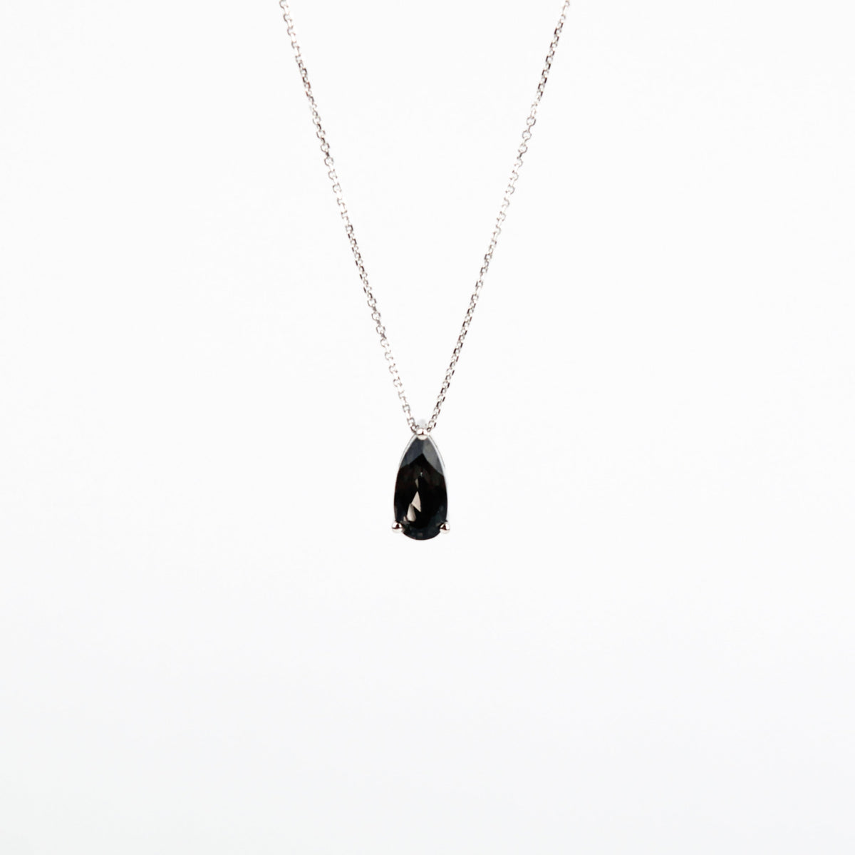 Suzanne Kalan - 14k Gold Pear Drop Necklace - Black Night Quartz