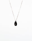 Suzanne Kalan - 14k Gold Pear Drop Necklace - Black Night Quartz