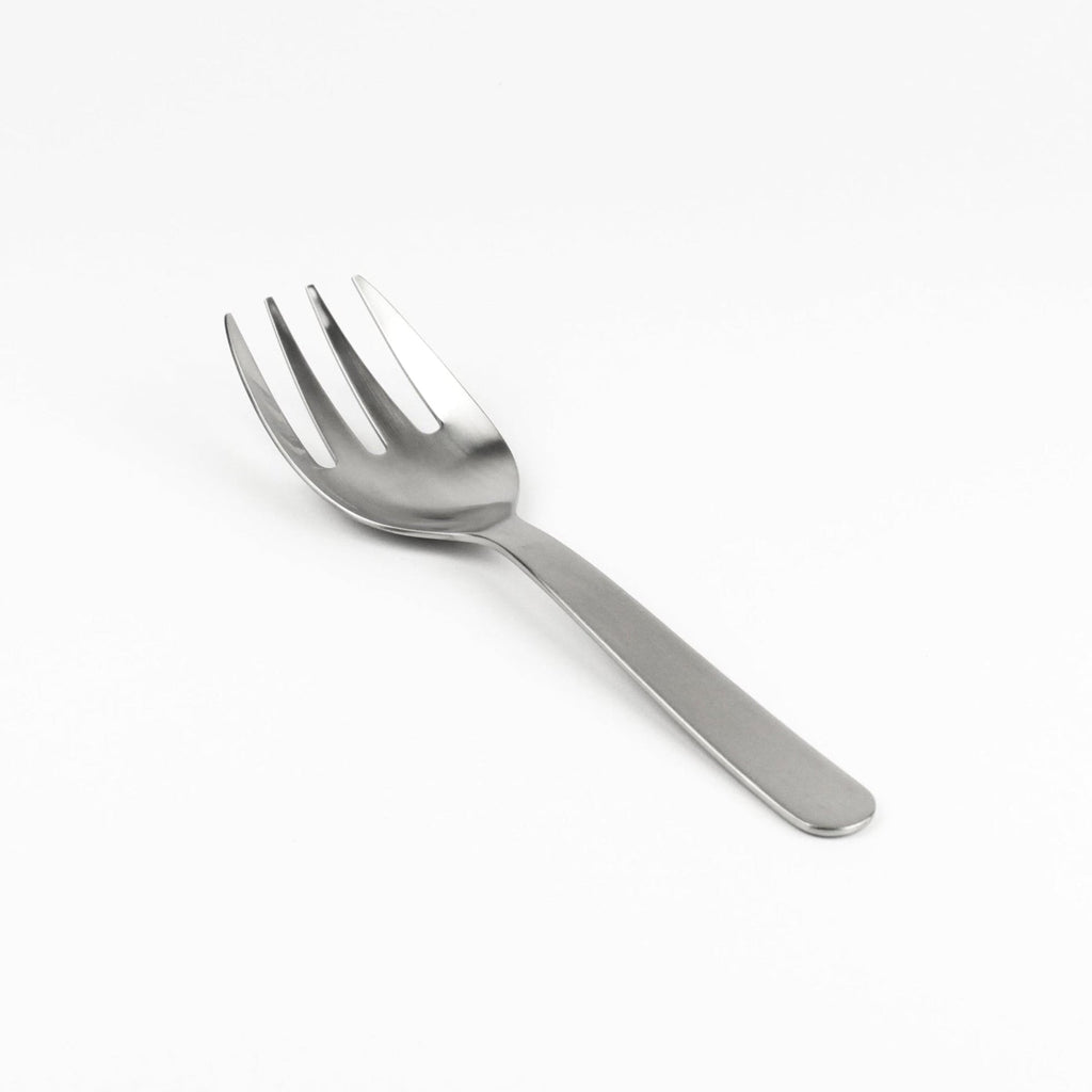Silver fork on a white background