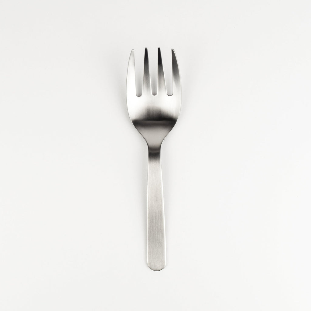 Silver fork on a white background
