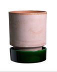 Hoff Planter & Saucer - 7.1" Ø - Rosa Pot/Emerald Green Saucer