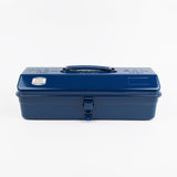 Blue toolbox with a visible brand logo on a white background