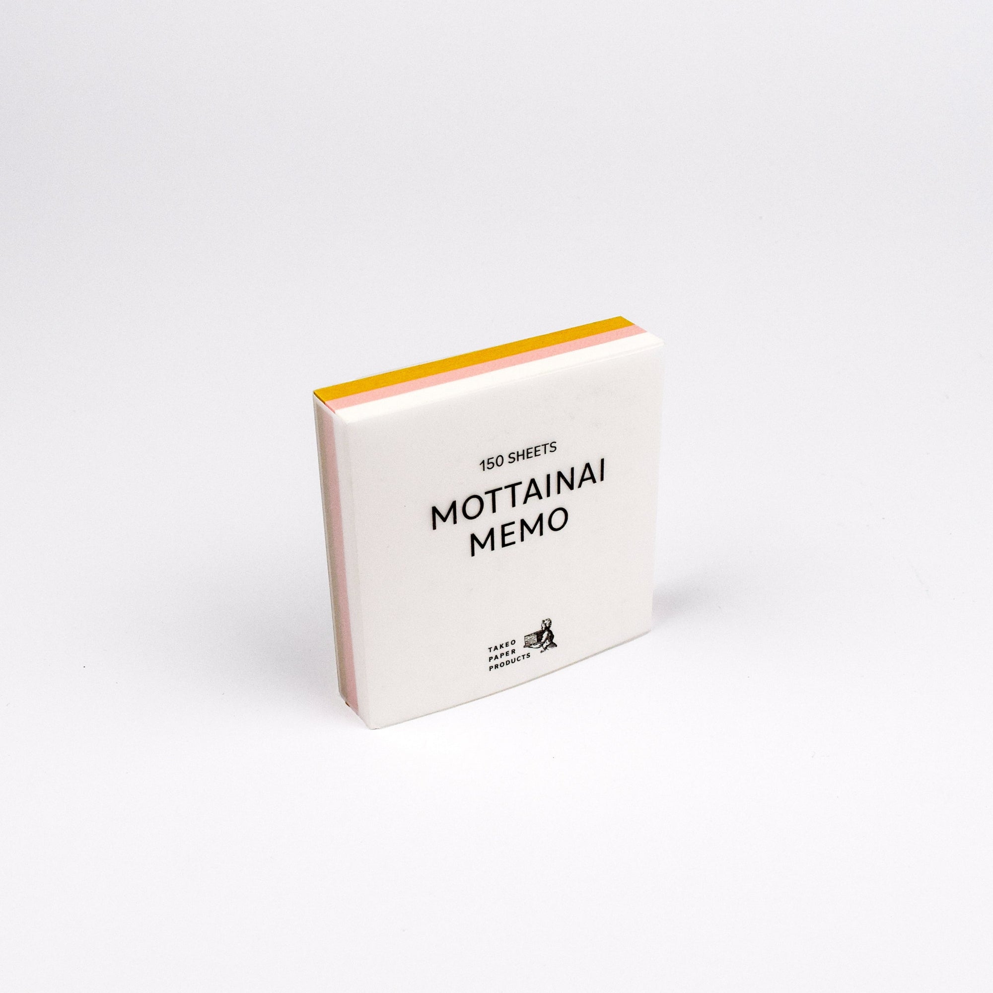 Notebook with 'MOTTAINAI MEMO' text on a white background