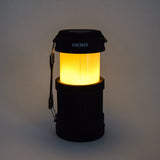 Nebo lantern with glowing yellow light on a gray background