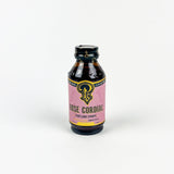 Bottle of Rose Cordial on a white background