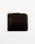 Black leather wallet on a white background
