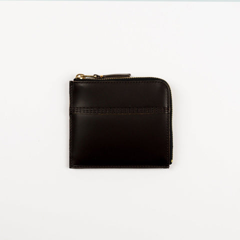 Black leather wallet on a white background