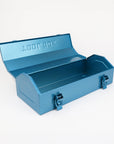 Blue tool box with 'TOOL BOX' text on a white background