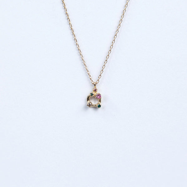 N + A Jewelry: Five Stone Necklace with Pink Sapphire