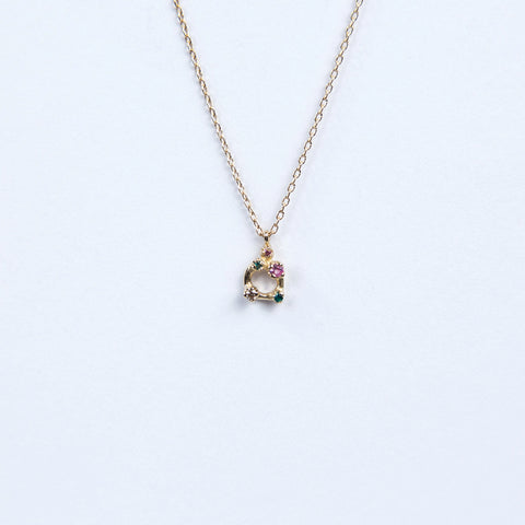 N + A Jewelry: Five Stone Necklace with Pink Sapphire