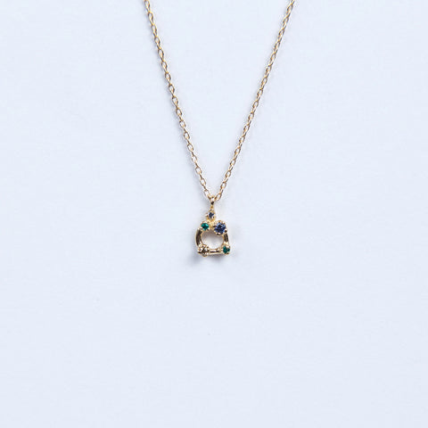N + A Jewelry: Five Stone Necklace with Blue Sapphire