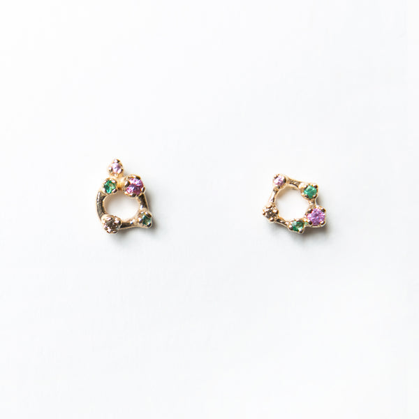N+A Jewelry: Ten Stone Earrings with Pink Sapphires