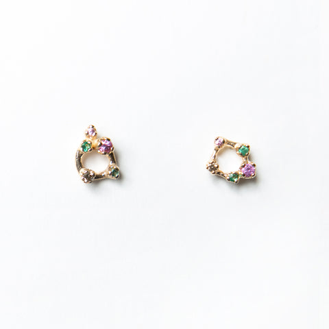 N+A Jewelry: Ten Stone Earrings with Pink Sapphires