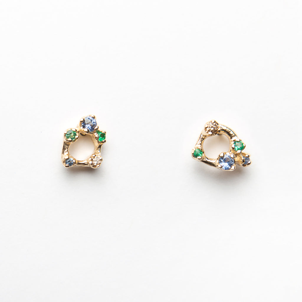 N+A Jewelry: Ten Stone Earrings with Blue Sapphires