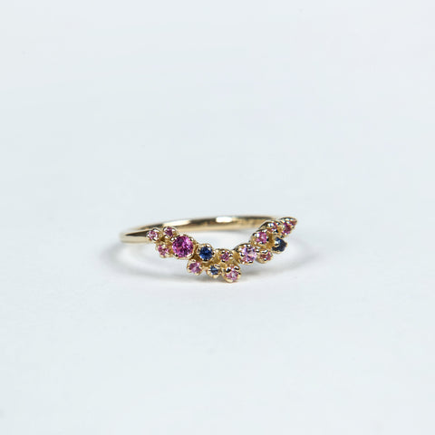 N+A - Curved Grand Cluster Ring with Sapphires