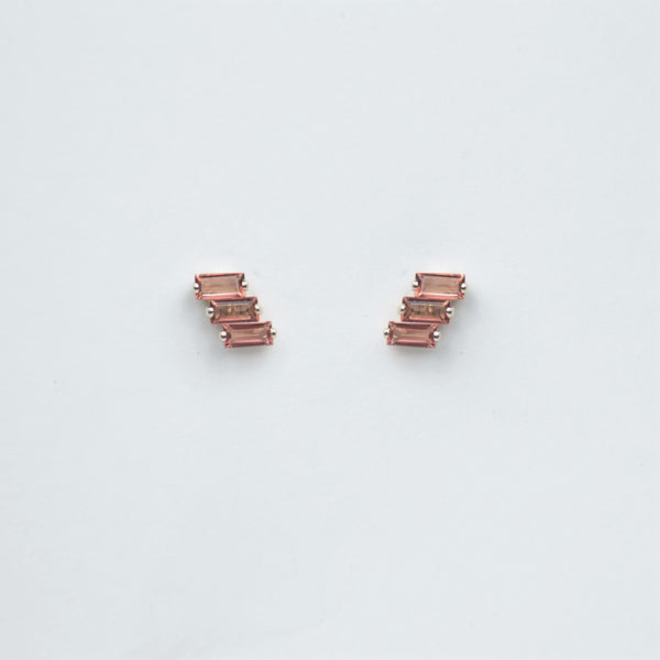 Suzanne Kalan - 14k Gold Amalfi Stud Earrings - Salmon Topaz