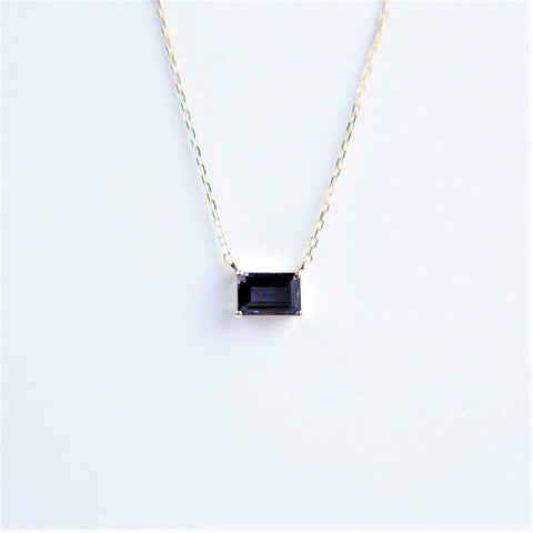 Suzanne Kalan - 14k Gold Emerald Cut Necklace - Iolite