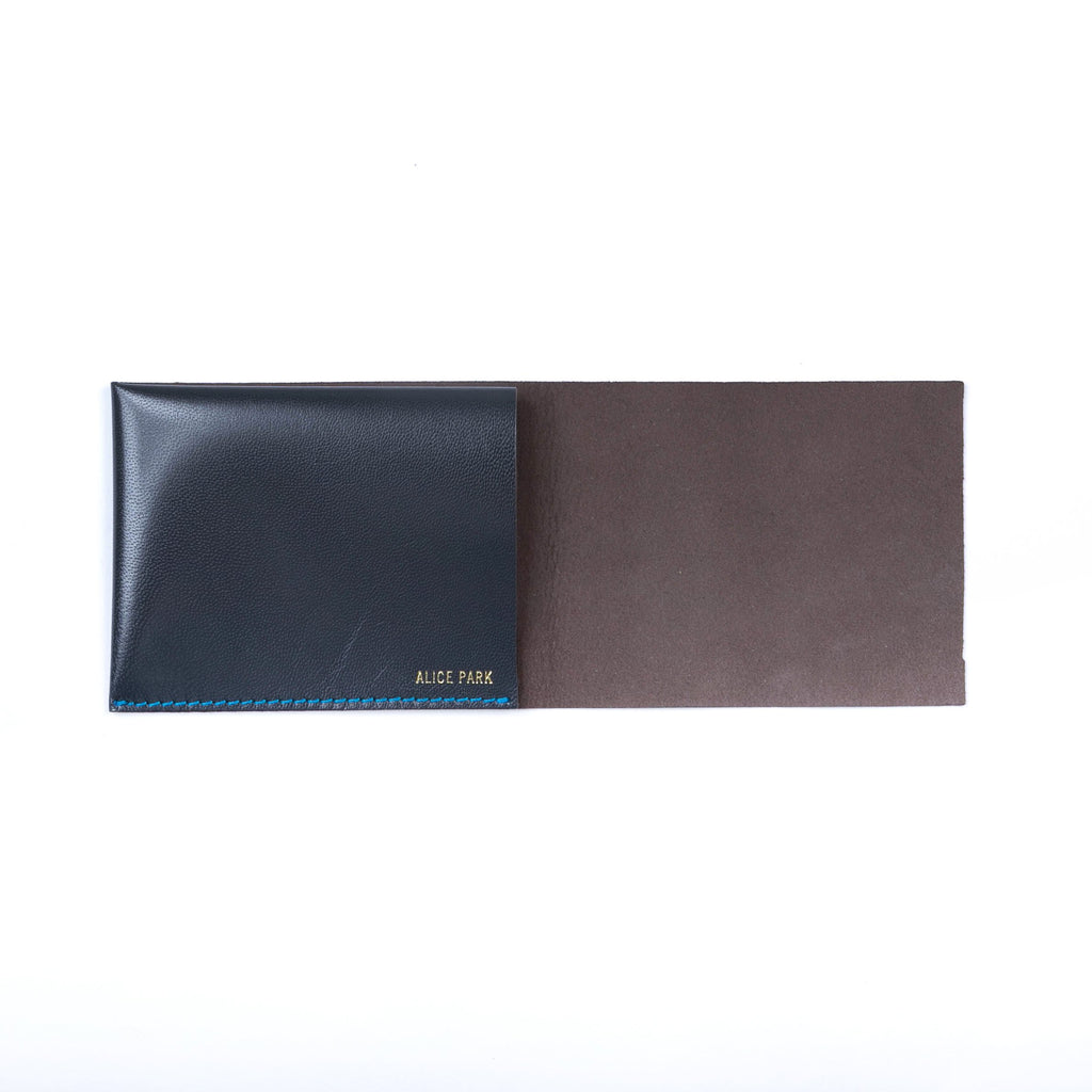 alice park kidskin wallet flap style dark grey