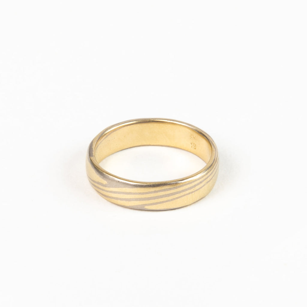Black Barc - Mokumegane Ring - Yellow & White Gold, Size 9