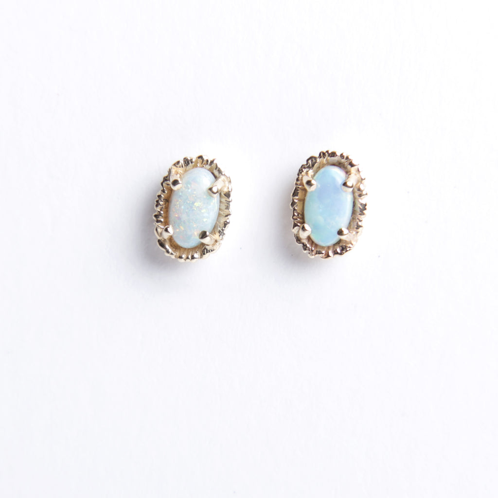 N + A Oval Opal Stud Earrings