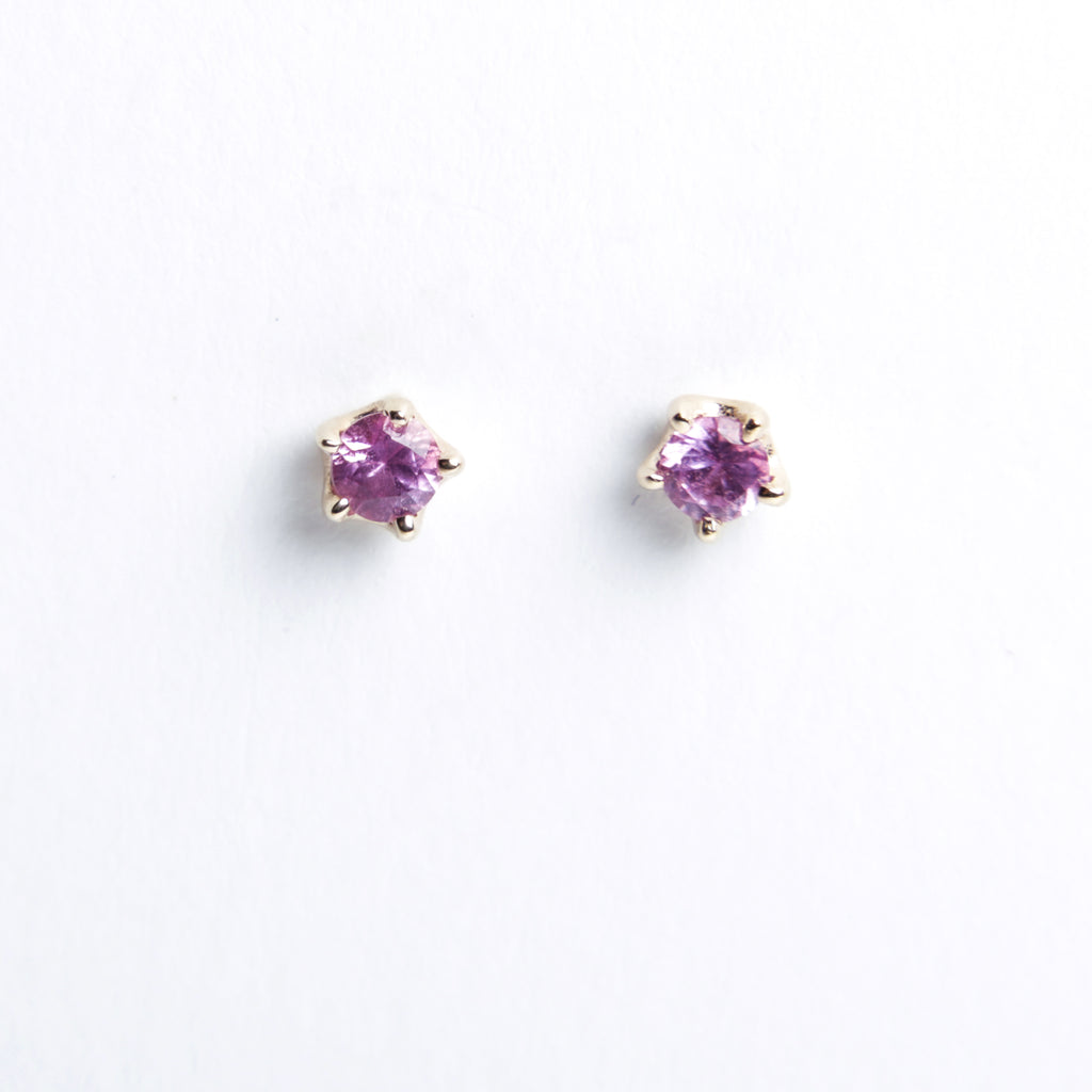 N + A Pink Sapphire Stud Earrings