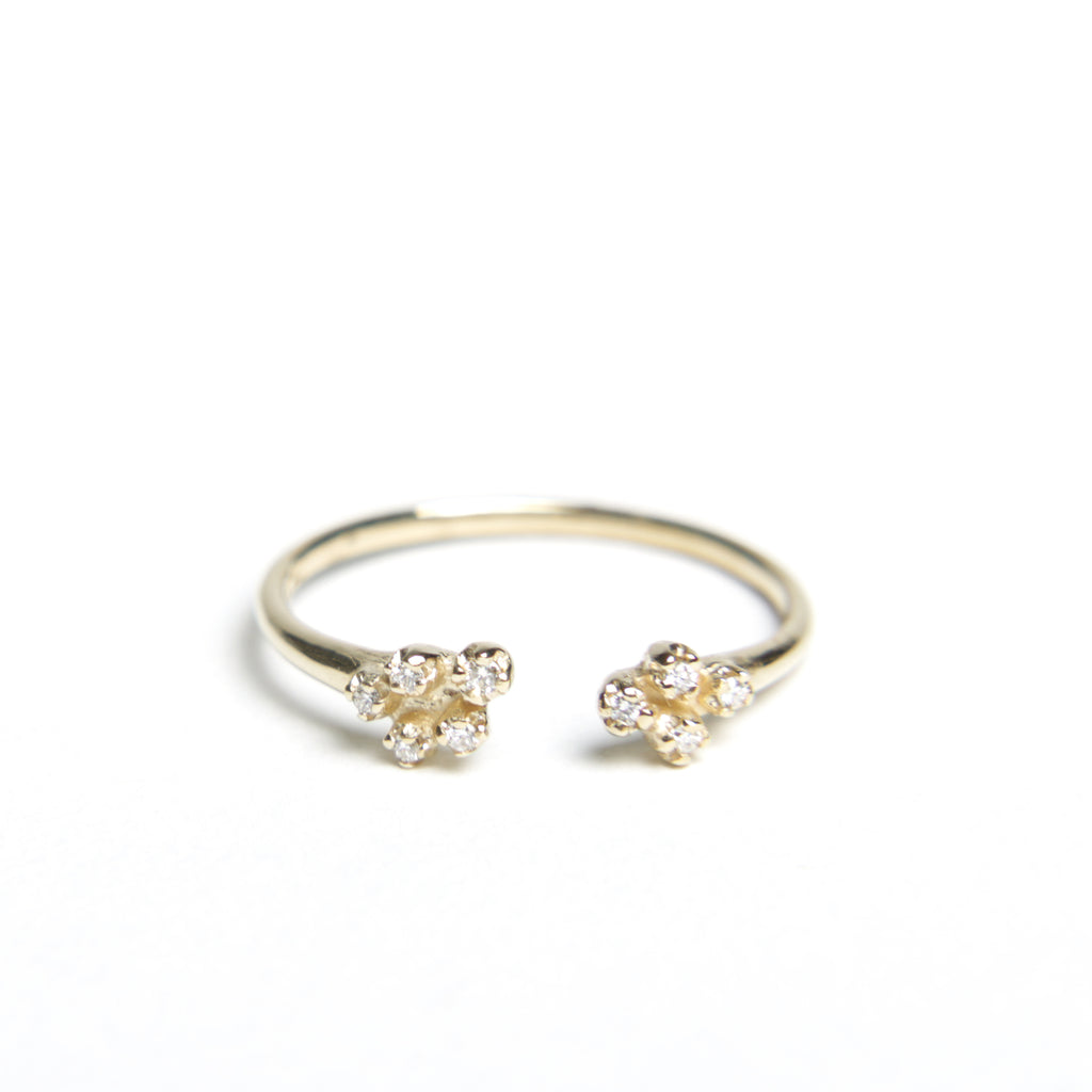 N + A Open Top Diamond Cluster Ring