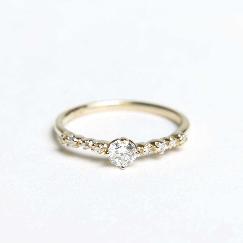 N + A Diamond with Side Garland Ring