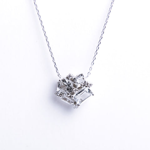 Suzanne Kalan - 14k Gold Blossom Necklace - White Topaz