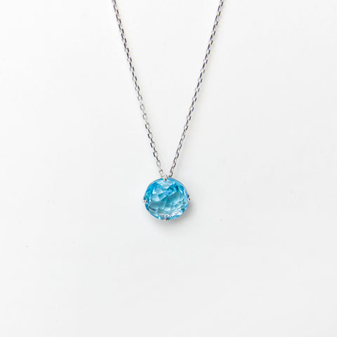 Suzanne Kalan - 14K Gold Round Drop Necklace - Swiss Blue