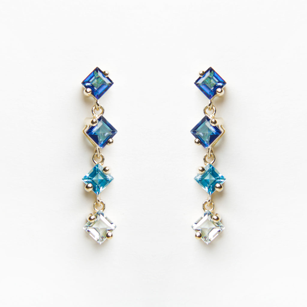 Suzanne Kalan - 14K Gold Blue Ombre Earrings