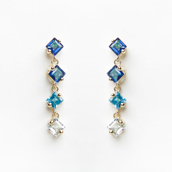 Suzanne Kalan - 14K Gold Blue Ombre Earrings