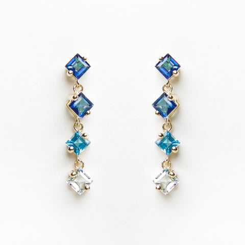 Suzanne Kalan - 14K Gold Blue Ombre Earrings